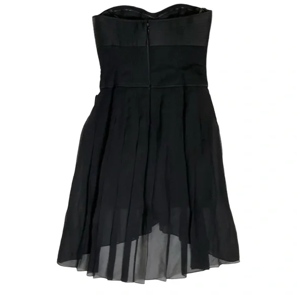 BCBG MaxAzria “April” Black Strapless Corset Silk Chiffon Hi-Low Dress - Picture 6 of 16